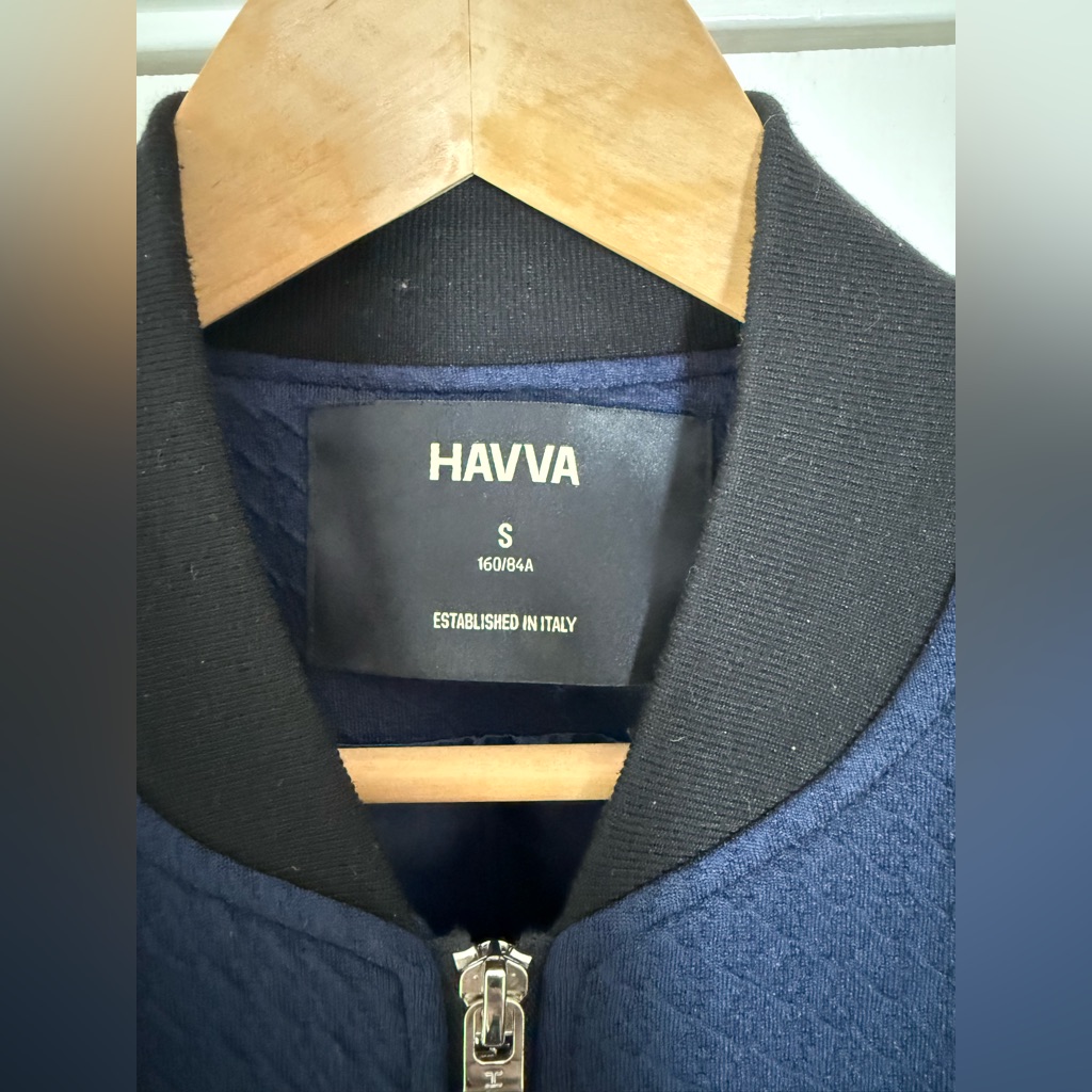 Havva Italy Women’s Bomber Jacket Woven Textured Quiet Luxury Streetwear Chic — image 3 of 8